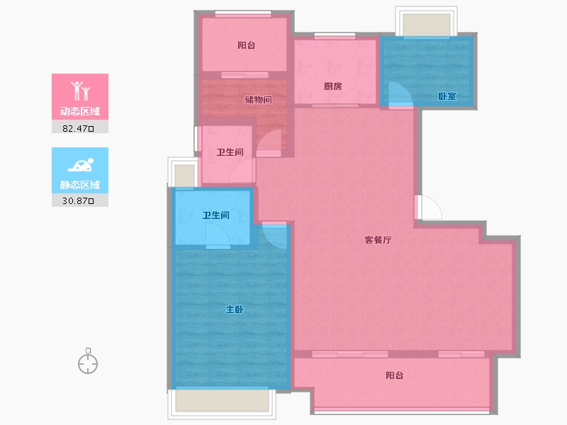 安徽省-合肥市-新城吾悦广场-102.00-户型库-动静分区