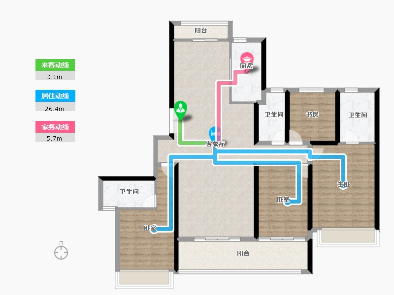 广东省-佛山市-电建地产·洺悦华府-136.80-户型库-动静线