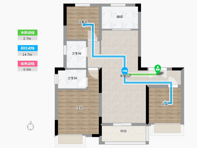 河南省-商丘市-珍宝岛香堤雅苑-87.00-户型库-动静线