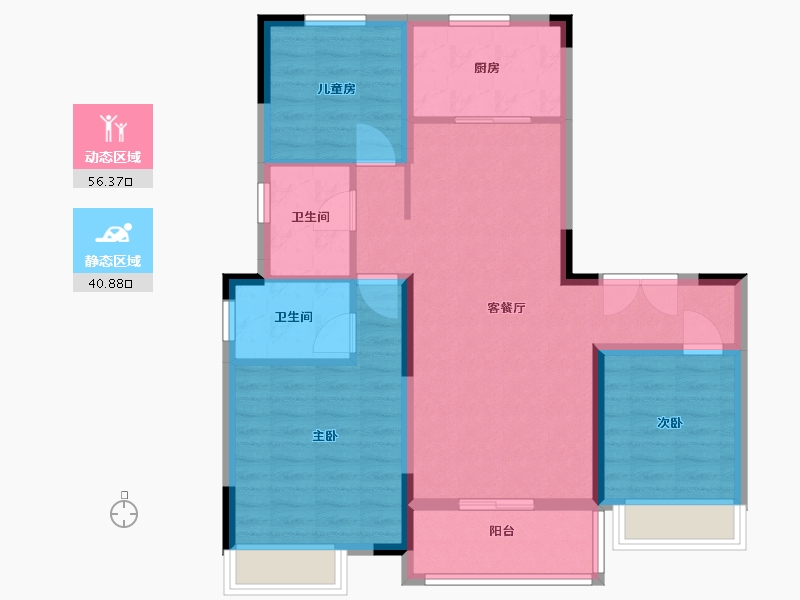 河南省-商丘市-珍宝岛香堤雅苑-87.00-户型库-动静分区