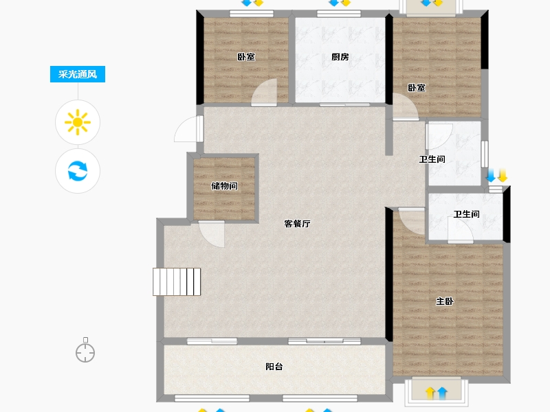 江西省-上饶市-中梁国宾壹号-142.00-户型库-采光通风