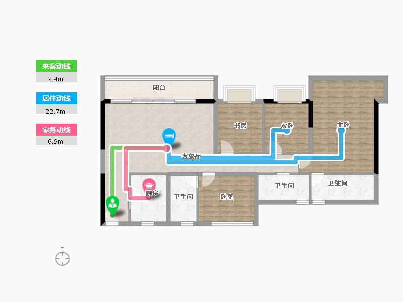 广东省-佛山市-金辉路劲江山云著-118.98-户型库-动静线