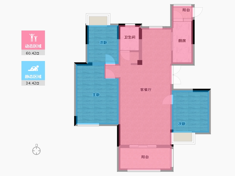 安徽省-合肥市-信达庐阳府-84.79-户型库-动静分区