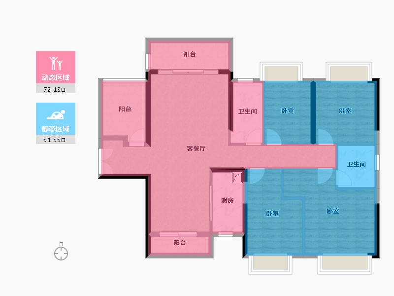 广东省-佛山市-保利紫山-110.74-户型库-动静分区