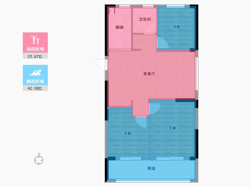 浙江省-宁波市-万科缤虹里-78.00-户型库-动静分区