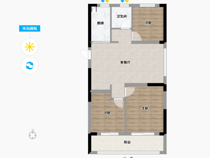 浙江省-宁波市-万科缤虹里-78.00-户型库-采光通风