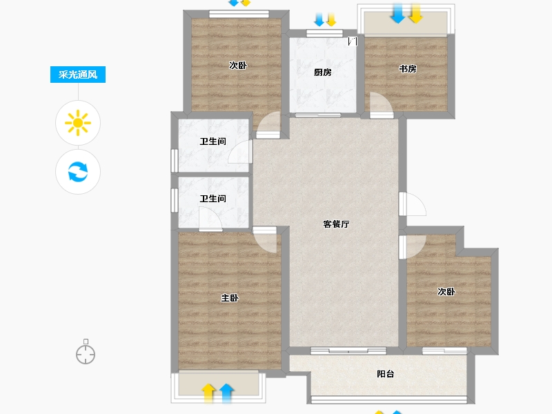 安徽省-合肥市-新城吾悦广场-95.01-户型库-采光通风