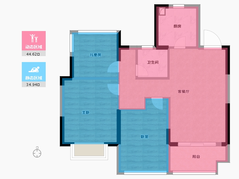 安徽省-合肥市-和悦庐鸣-71.00-户型库-动静分区