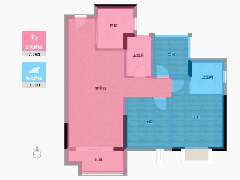 广东省-珠海市-融创云水观璟花园-72.00-户型库-动静分区