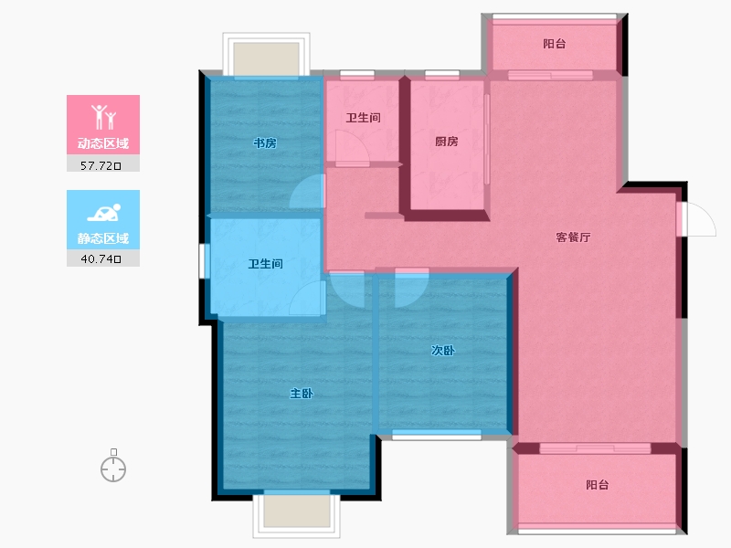 广东省-珠海市-新力湾-88.31-户型库-动静分区