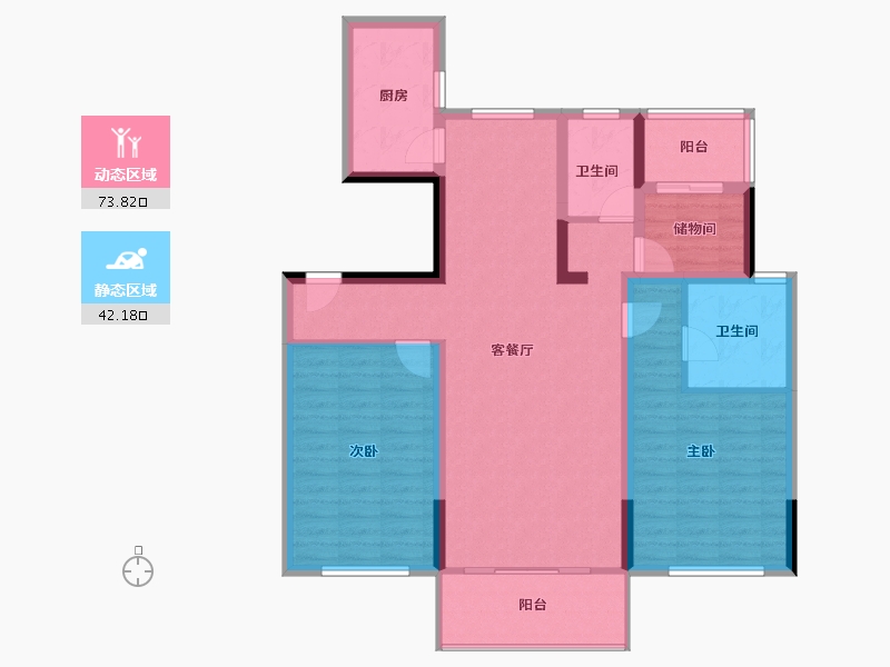 江苏省-南京市-仁恒公园世纪-103.96-户型库-动静分区