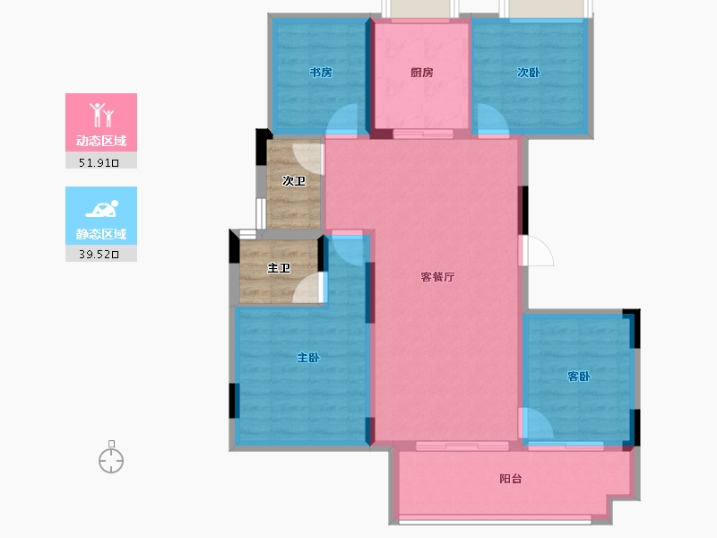 广东省-佛山市-保利紫山-88.97-户型库-动静分区