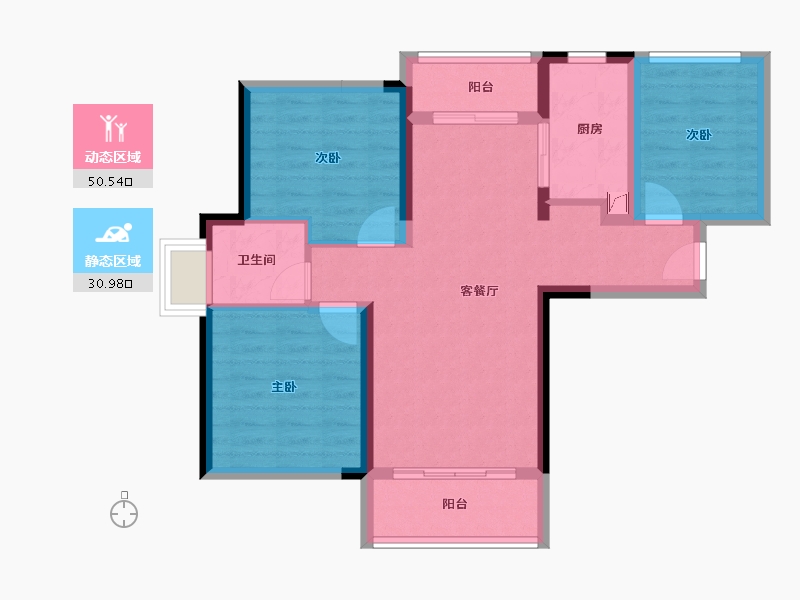 广东省-珠海市-马鞍山一号公馆-72.01-户型库-动静分区