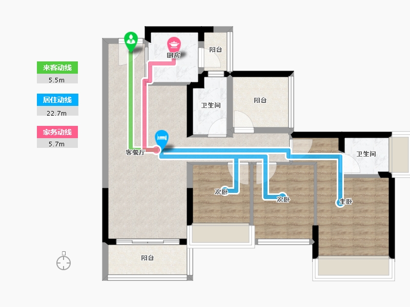 广东省-佛山市-顺德自在城-83.99-户型库-动静线