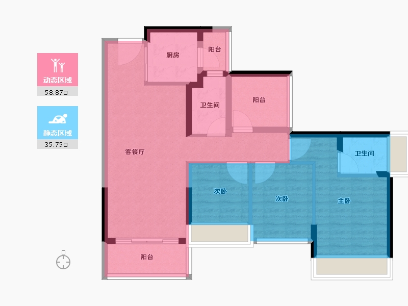 广东省-佛山市-顺德自在城-83.99-户型库-动静分区