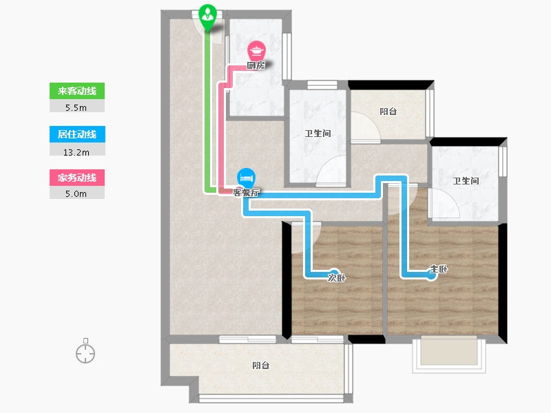 广东省-佛山市-美的云悦江山-72.80-户型库-动静线