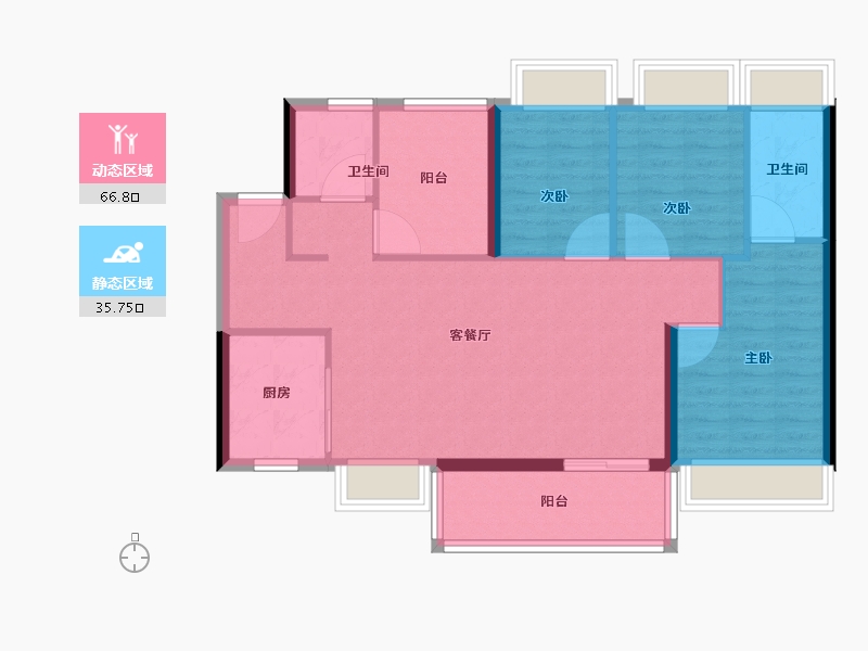 广东省-佛山市-美的云悦江山-92.80-户型库-动静分区