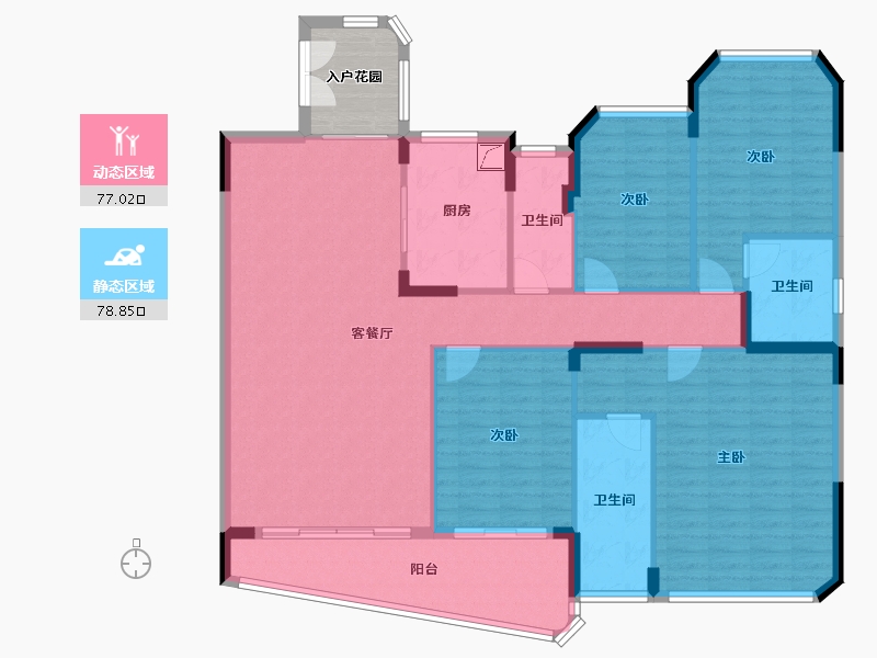 广东省-珠海市-天恒·湾景-147.65-户型库-动静分区