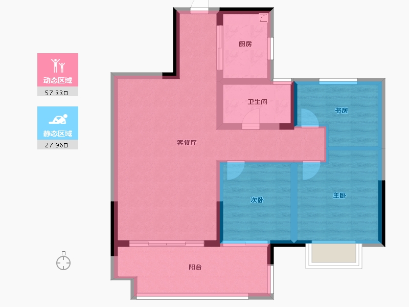 安徽省-合肥市-​谊华雍景府-76.00-户型库-动静分区