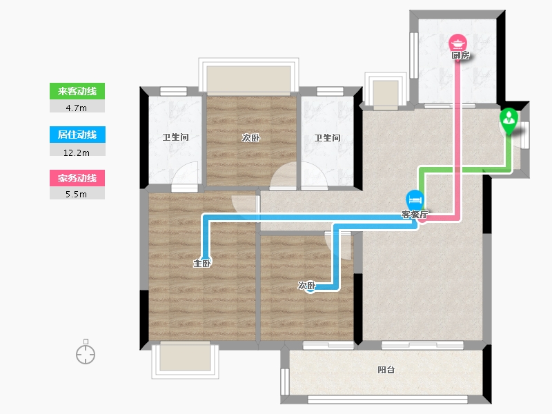 江苏省-南京市-南京中骏东原·璟阅-79.20-户型库-动静线