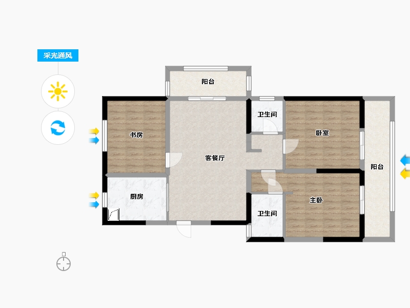 浙江省-绍兴市-佳源广场-110.00-户型库-采光通风