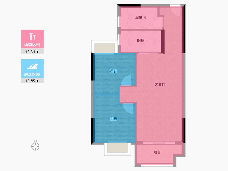 江苏省-南京市-南京中骏东原·璟阅-61.60-户型库-动静分区