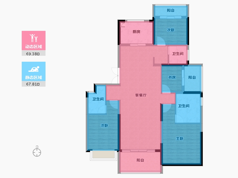 安徽省-合肥市-半岛公馆-123.00-户型库-动静分区