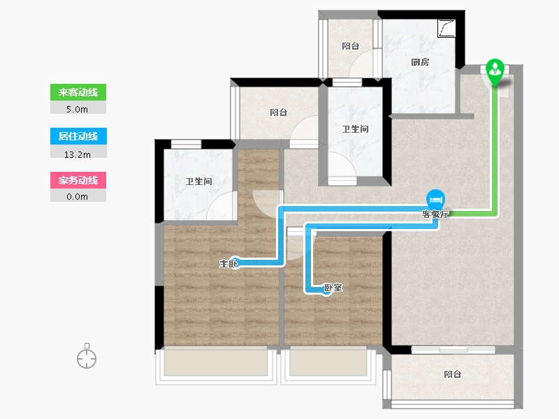 广东省-佛山市-华远·海蓝城-72.00-户型库-动静线