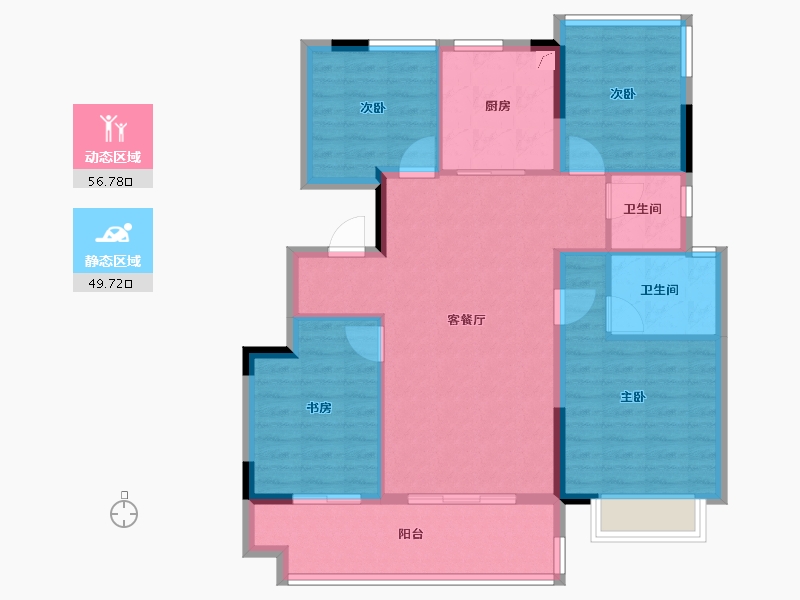 安徽省-合肥市-金鹏麓山院-95.99-户型库-动静分区