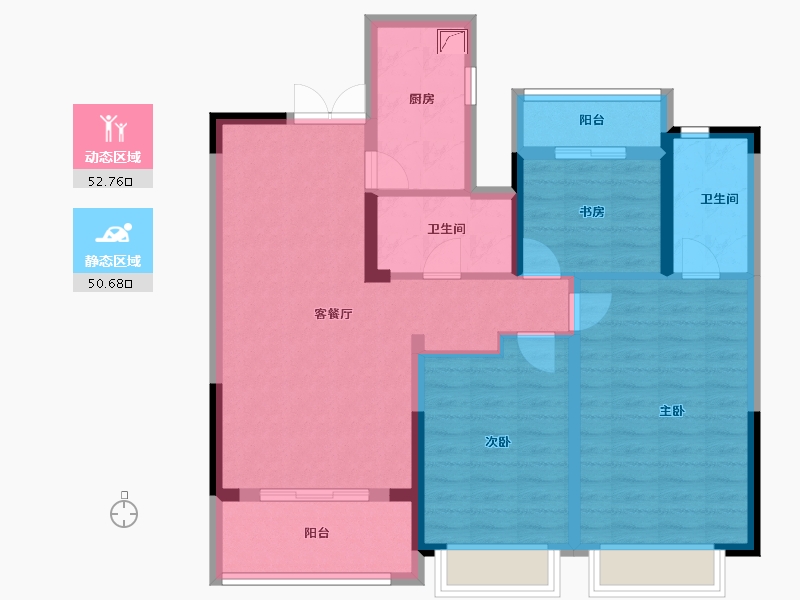 安徽省-合肥市-半岛公馆-92.00-户型库-动静分区