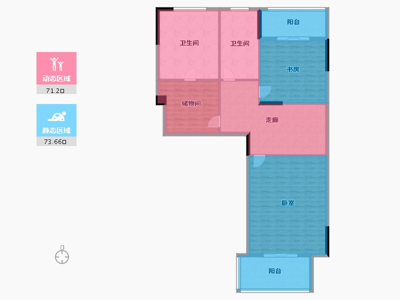 浙江省-杭州市-聆潮府-133.00-户型库-动静分区