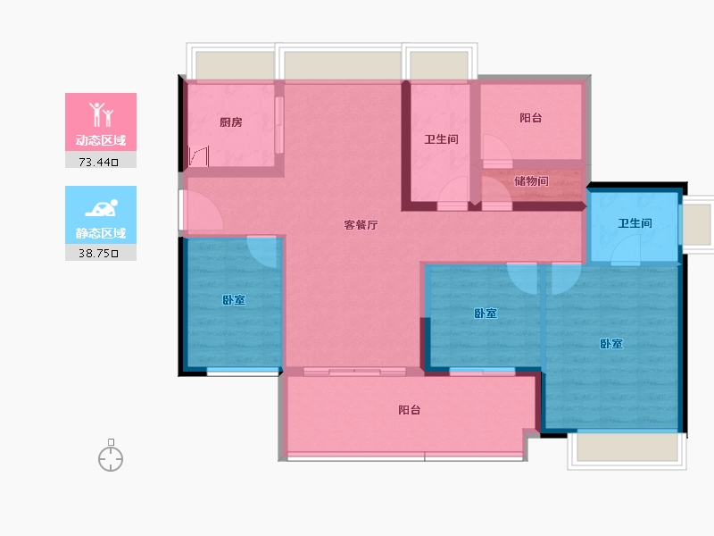 广东省-佛山市-保利碧桂园和府-99.99-户型库-动静分区