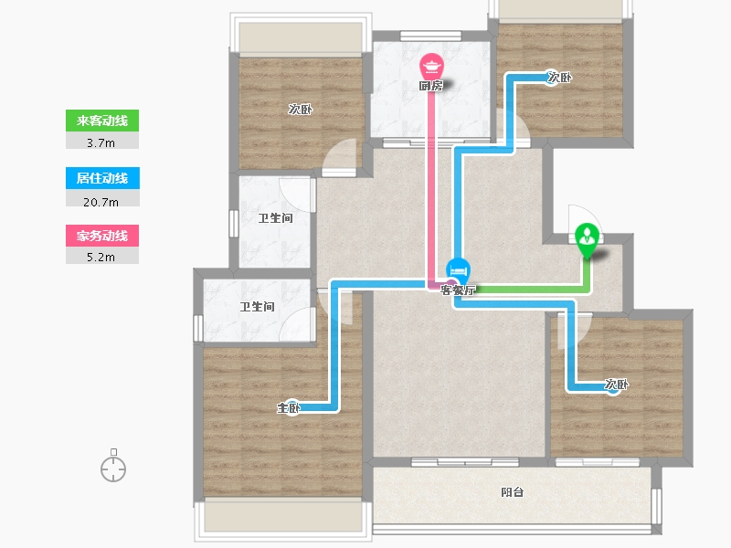 安徽省-合肥市-​中海观园-108.00-户型库-动静线