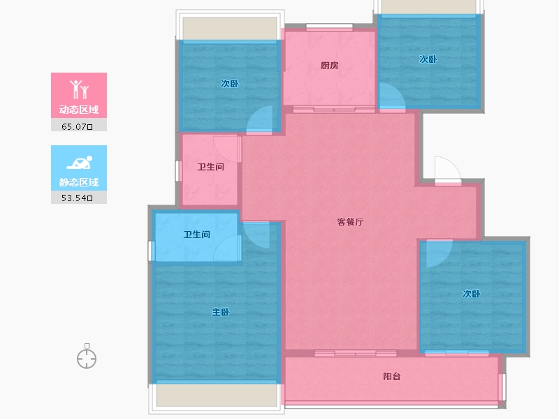 安徽省-合肥市-​中海观园-108.00-户型库-动静分区