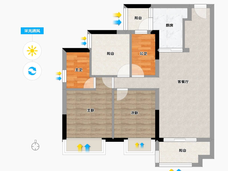 广东省-佛山市-常乐府-67.74-户型库-采光通风