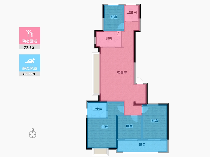 浙江省-杭州市-河语光年府-110.00-户型库-动静分区