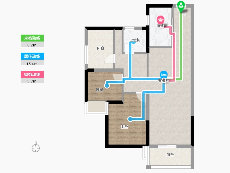 河南省-鹤壁市-碧桂园·天麓湖-67.20-户型库-动静线