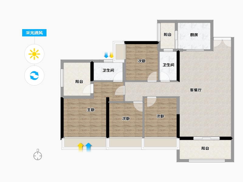 广东省-佛山市-君御海城-113.60-户型库-采光通风