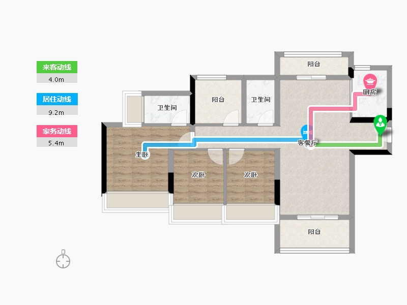 广东省-佛山市-华以泰花海湾-83.57-户型库-动静线