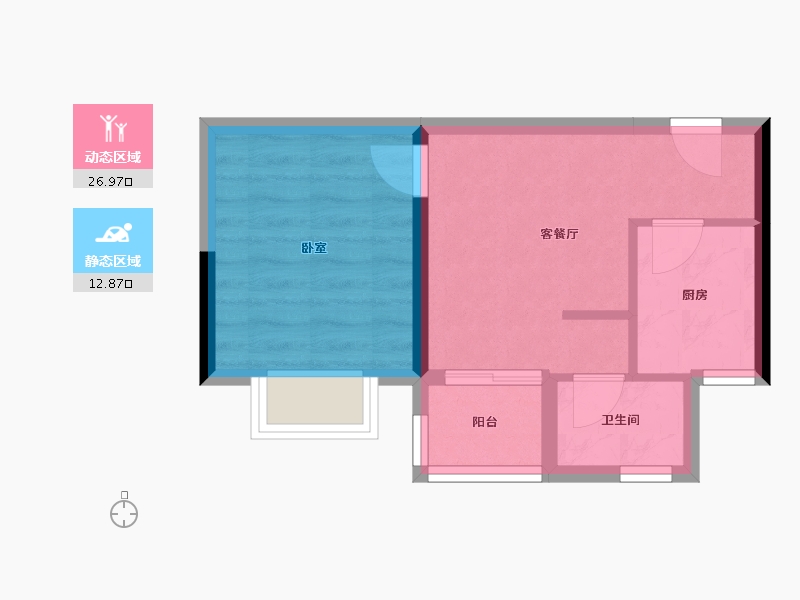 广东省-珠海市-佳兆业·水岸华都·悦港湾-34.96-户型库-动静分区