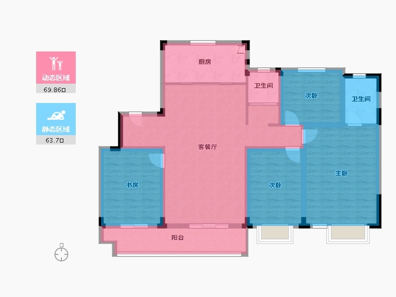 浙江省-金华市-中梁金地西江悦府-120.00-户型库-动静分区