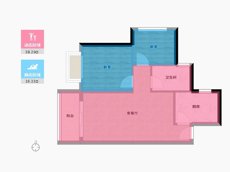 广东省-珠海市-佳兆业·水岸华都·悦港湾-48.61-户型库-动静分区