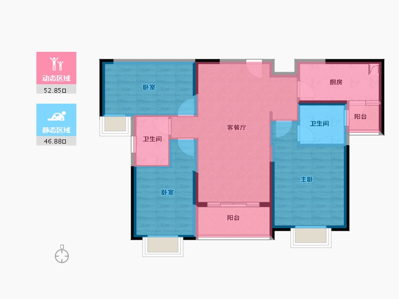 广东省-佛山市-恒大郦湖城-89.00-户型库-动静分区