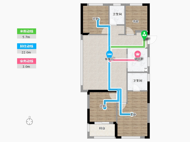 浙江省-杭州市-华景川科大湖沁宸园-94.40-户型库-动静线