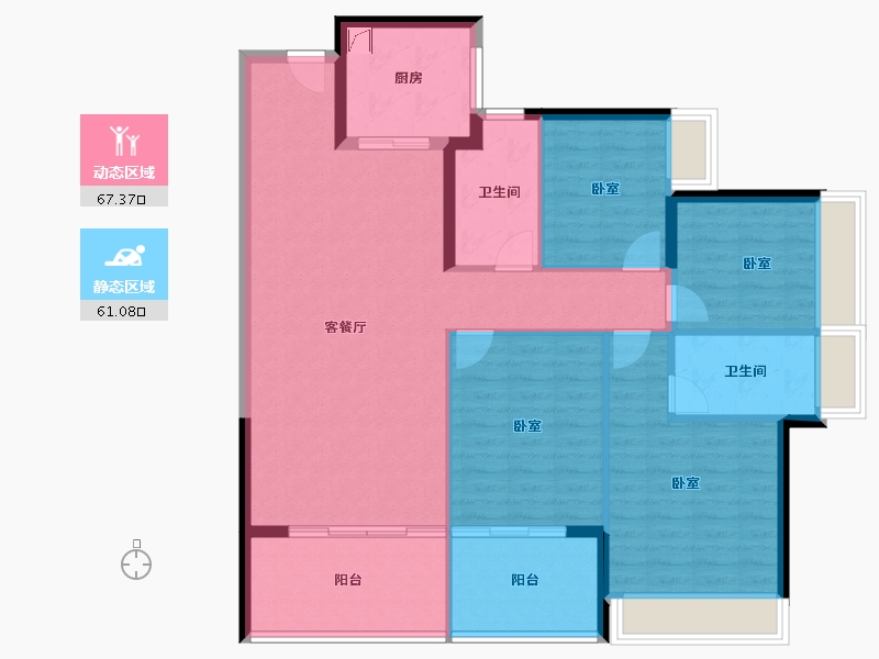 广东省-佛山市-保利和悦滨江-116.78-户型库-动静分区