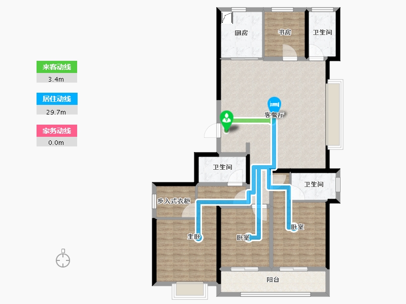 浙江省-杭州市-河语光年府-132.01-户型库-动静线