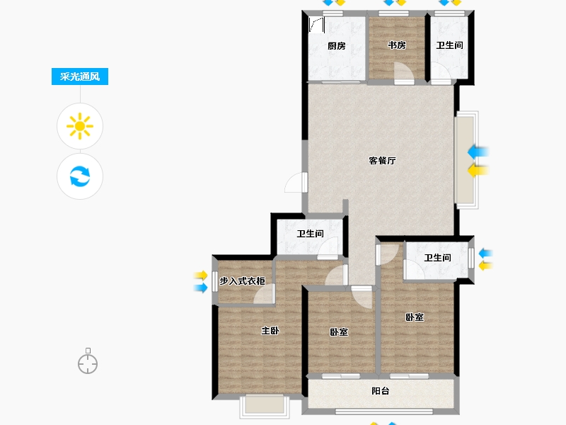 浙江省-杭州市-河语光年府-132.01-户型库-采光通风