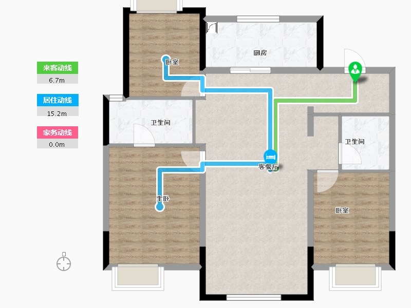 吉林省-长春市-龙湖舜山府-104.80-户型库-动静线