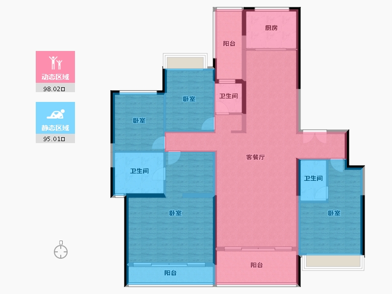 广东省-佛山市-保利和悦滨江-175.70-户型库-动静分区