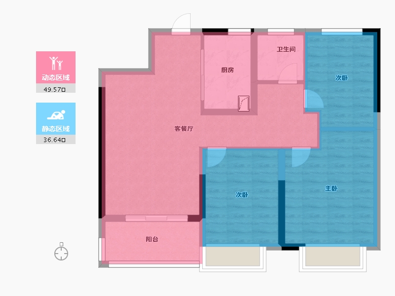 安徽省-合肥市-金鹏麓山院-77.00-户型库-动静分区